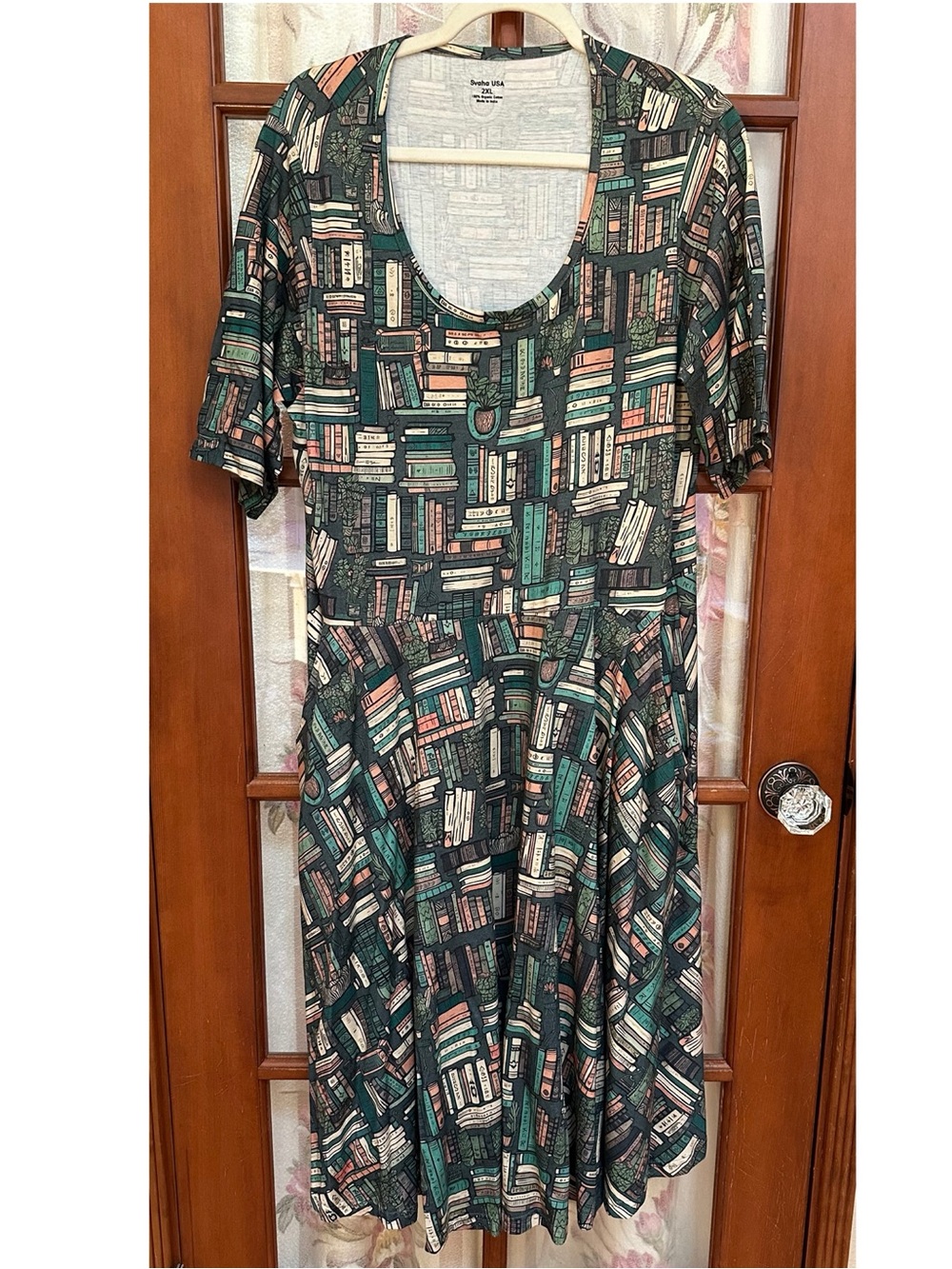Twirl Dress Botanical Book print with pockets